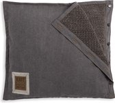 Knit Factory Rick Sierkussen - Bruin/Taupe - 50x50 cm - Inclusief kussenvulling