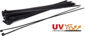 Kabelbinders/tyraps extra UV-bestendig zwart. 750mm x 7.6mm. 10x100 stuks. + Kortpack pen (099.0828)