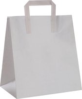 50 Take Away Witte Papieren Draagtassen 26 x 17 x 25cm - Take-away zakjes