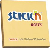 Stick'n sticky notes, memoblok 76x76mm, pastel oranje, 100 memoblaadjes