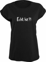 Echt hé?! dames t-shirt - maat L - comfortabel - zwart - tekst - bedrukt