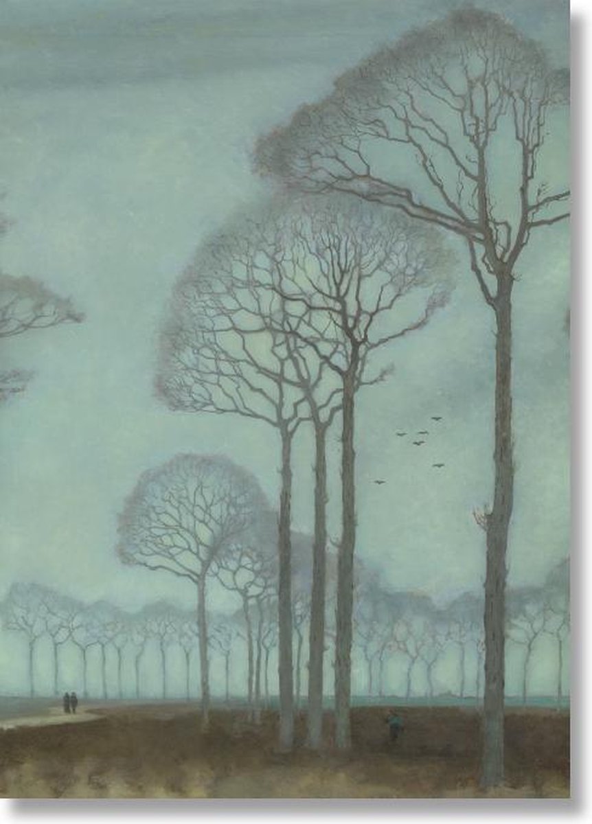 Lanzfeld (museumwebshop.com) Poster, 50x70, Jan Mankes, Bomenrij blauw