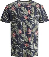 Jack & Jones - JORELI ORGANIC AOP TEE SS CREW NECK - Navy Blazer - Mannen - Maat S