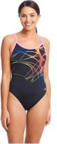 Zoggs Badpak Flame Sprintback Dames Polyester Zwart Maat 34