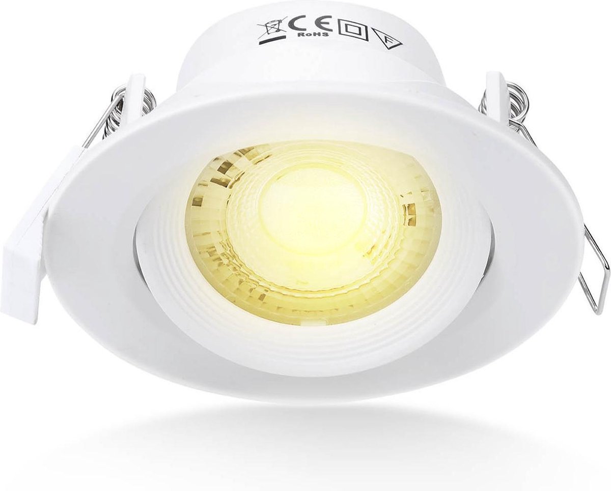LED inbouwspot - 7W vervangt 41W - zaagmaat ø75-80mm - lichtkleur optioneel - kantelbaar