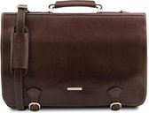 Tuscany Leather Ancona - Leren messenger bag - Donkerbruin - TL141853