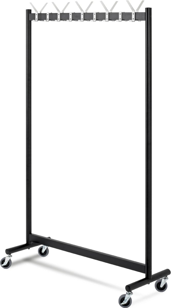 Kledingrek – Zwart staal met legrooster – Professioneel heavy-duty ontwerp – 180 cm hoog, 120 cm breed, 50 cm diep