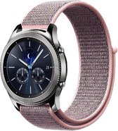 Nylon Geweven Sportbandje - Samsung Galaxy Watch 46mm R800 - Garmin VivoActive 4 - Universeel 22mm -  Roze Zand