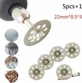 WiseGoods Hout / Metaal Slijp, Polijstschijven met Mandrel - Slijpen, Graveren, Polijsten - Diamant Polijstschijf Bit - 5 Stuks
