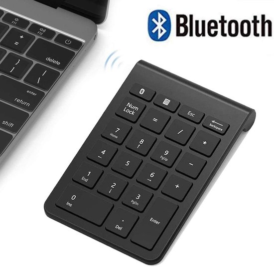 2-in-1 cijferblok met rekenmachine, 34 stille toetsen, Bluetooth 5.0 & 2.4G Numpad voor Windows/Mac/iOS/Android, nummerblokken voor laptop/pc/iPhone/iPad, ergonomisch voor excel boekhouding kantoor