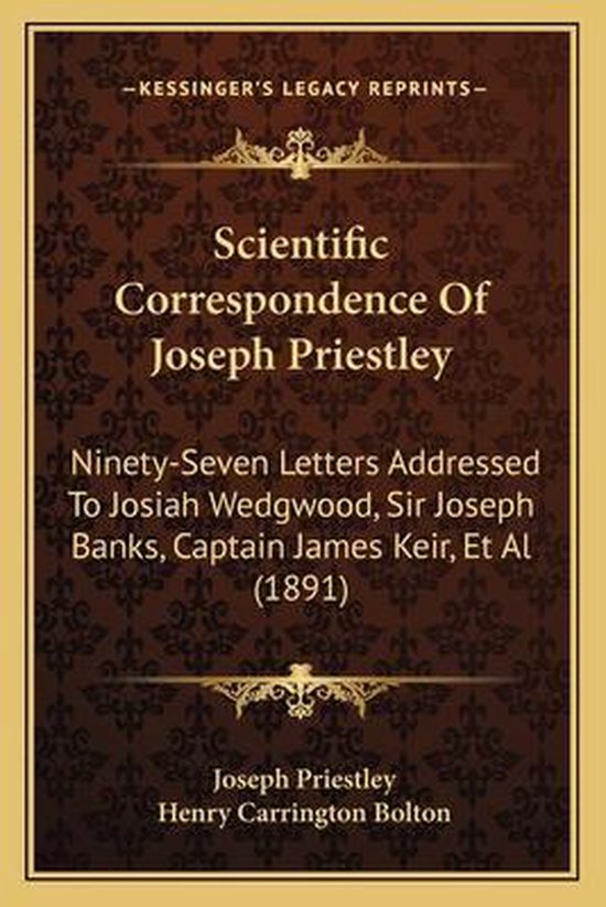 Scientific Correspondence of Joseph Priestley - cover