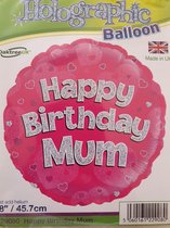 folieballon Happy Birthday Mum