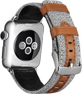 Geschikt voor Apple Watch bandje 38 / 40 / 41 mm - Series 1 2 3 4 5 6 7 8 SE - Smartwatch iWatch horloge band - 38mm 40mm 41mm - Fungus - PU Leer - Wit - PU Leer bruin