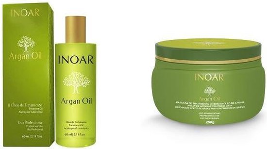 Inoar Argan Oil masker en haarolie behandeling ( 250 GR, 60 ML )