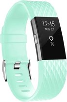 By Qubix - Fitbit Charge 2 siliconen bandje (Small) - Cyaan - Fitbit charge bandjes