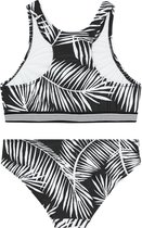 Seafolly Tahitian Skies Tankini Black White - Zwart Wit Meisjes Bikini setje - Bikini broekje en Topje - Maat 146