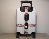 Kofferriem met TSA cijferslot | Cross bagageriem | Kleur: Travel print