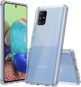 Samsung Galaxy A71 hoes TPU Silicone Case hoesje met versterkte randen Transparant Pearlycase