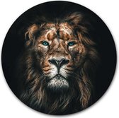 Ronde muursticker Leeuw - WallCatcher | 40 cm behangsticker wandcirkel Lion