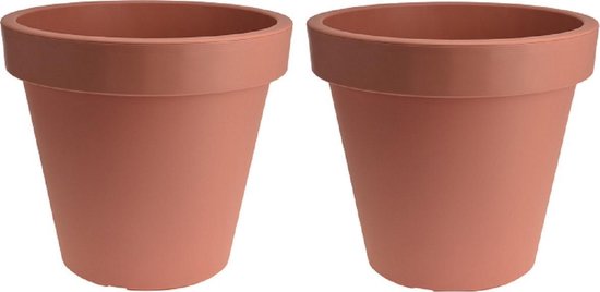 onderdak onderwijzen Persoonlijk 2x stuks terracotta bloempotten/plantenpotten 60 cm - met wieltjes -  Kunststof -... | bol.com