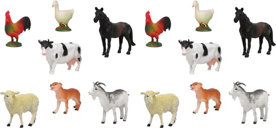 14x Figurines animaux de ferme en plastique 9 cm pour enfants - Animaux  jouets - | bol