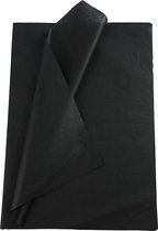 Tissuepapier, vel 50x70 cm,  14 gr, zwart, 25vellen