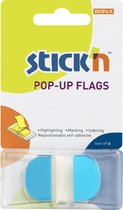 Stick'n Index tabs - 45x25mm, neon transparant blauw, ronde hoeken, 36 sticky tabs