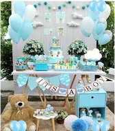 JDBOS ® Babyshower versiering jongen - feestpakket L - banner it's a boy - pompoms - ballonnen