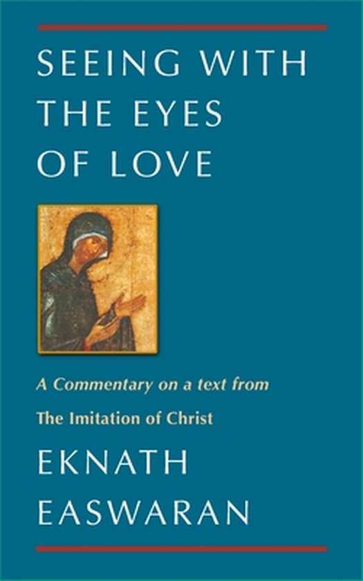 Couverture du livre 'Seeing With the Eyes of Love', avec une icône de femme en prière en habits noirs.