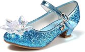 Elsa prinsessen schoenen blauw glitter sneeuwvlok maat 30 - binnenmaat 19,5 cm - bij jurk verkleedkleding