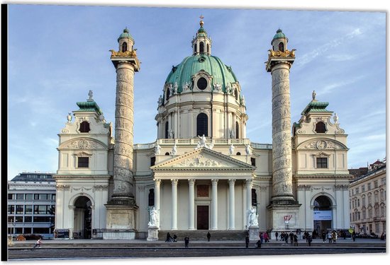 Dibond –Karlskirche- Oostenrijk-120x80 Foto op Aluminium (Met ophangsysteem)