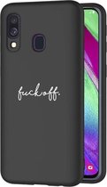 iMoshion Design voor de Samsung Galaxy A40 hoesje - Fuck Off - Zwart