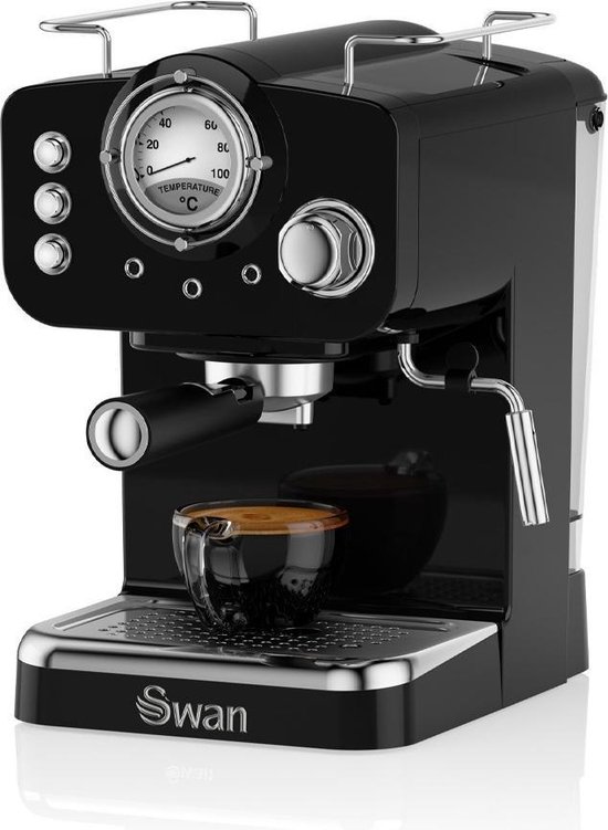 recept Vlek Leer Swan Retro Espresso Koffiemachine - Zwart | bol.com