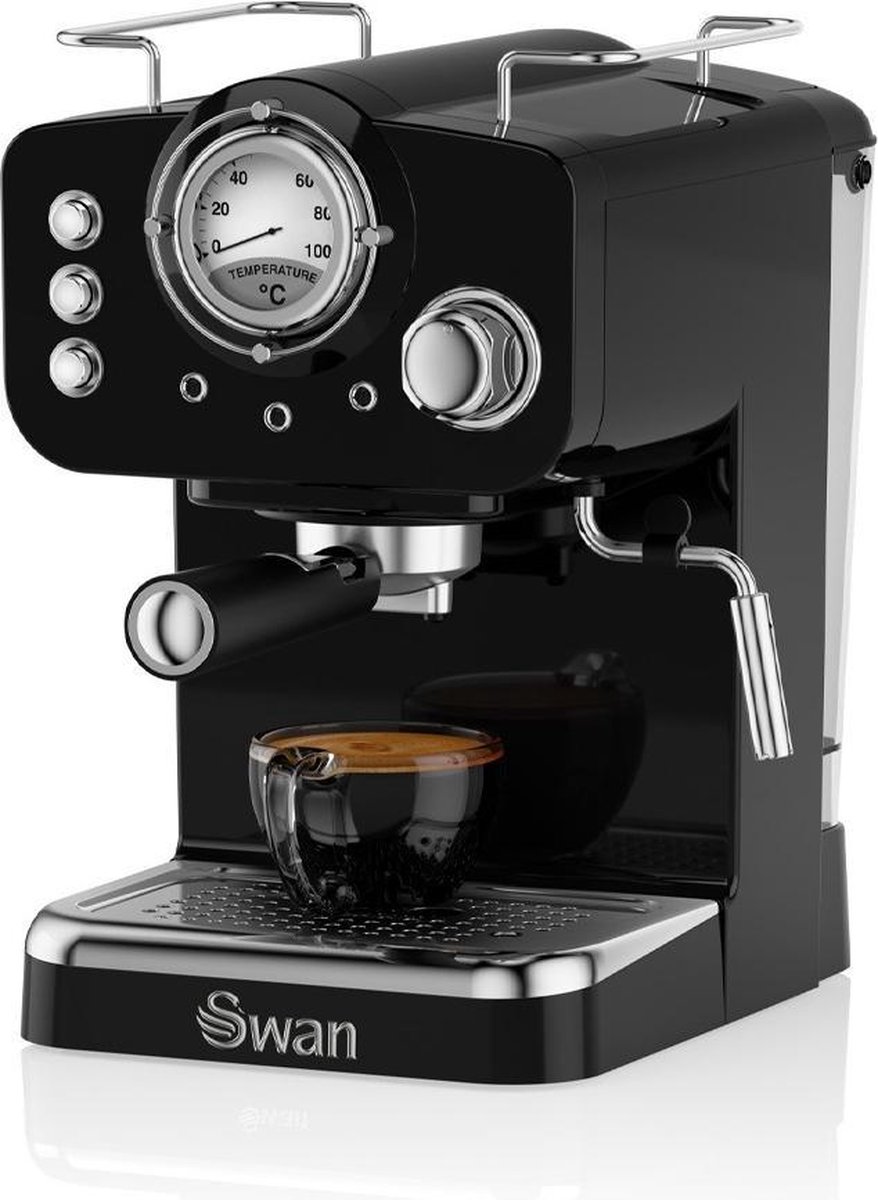 gevogelte wat betreft registreren Swan Retro Espresso Koffiemachine - Zwart | bol.com