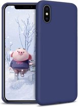iPhone X & XS Hoesje Donker Blauw - Siliconen Back Cover