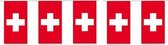Papieren slinger Zwitserland 4 meter - Zwitserse vlaggetjes - Supporter feestartikelen - Landen decoratie/versiering