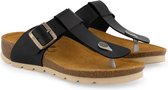 Travelin' Almeria - Leren Dames Slippers - Sandalen - Zwart - Maat 40