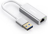 USB 3.0 Naar Ethernet Lan Netwerk Adapter | USB-A To Internet RJ45 Poort | 10/100/1000 Mbps | Surface | Lenovo | Acer | Samsung | Dell | HP | ASUS | Zilver | A-KONIC©