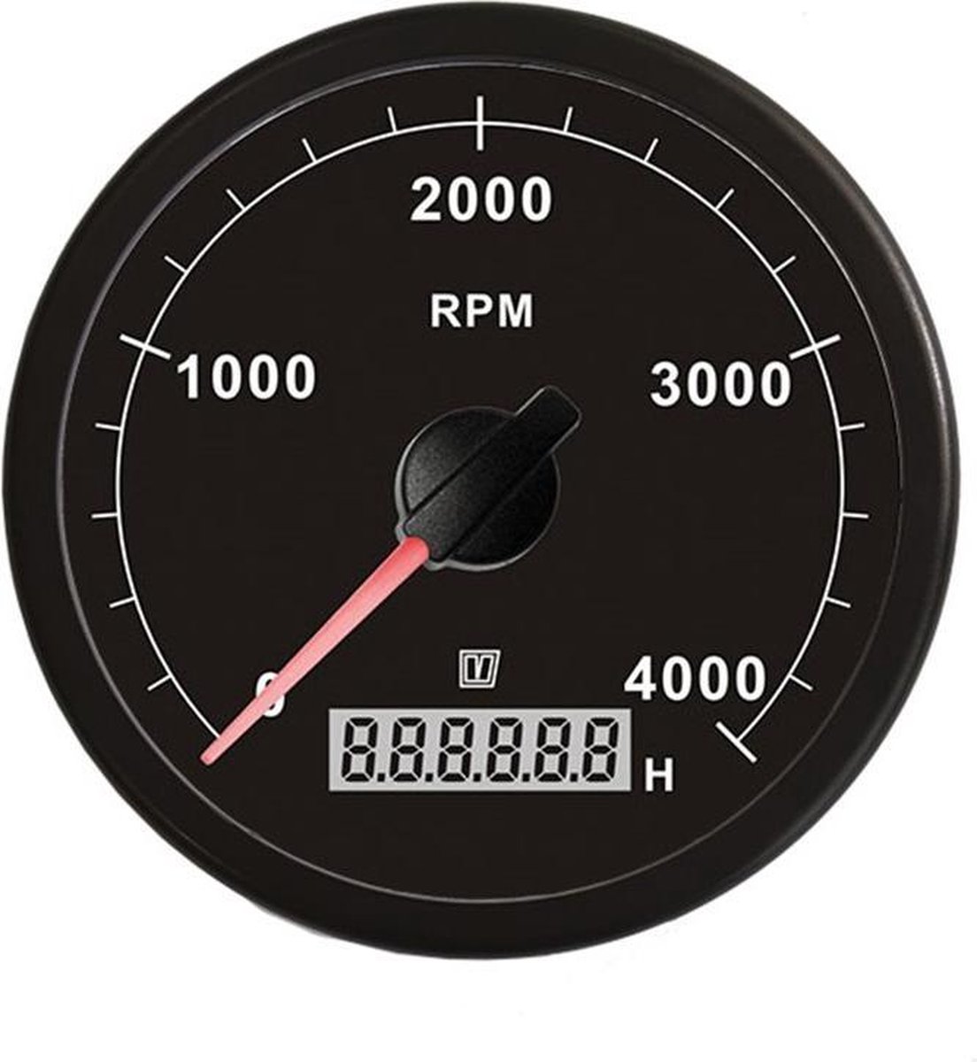 VETUS TACHB4000 zwarte Toerenteller 12/24V Ø 114mm