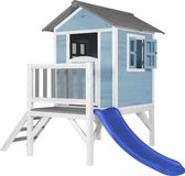 AXI Maison Enfant Beach Lodge XL en Bleu avec Toboggan en Bleu - Maison de Jeux en Bois FFC pour Les Enfants - Maisonnette / Cabane de Jeu pour Le Jardin