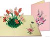 Roze kaart met wit roze lila bloemen