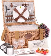 Stijlvolle Picknickmand Provence - volledig geïsoleerd - inclusief servies en bestek - voor 2 personen