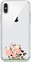 Apple Iphone X / XS transparant siliconen telefoonhoesje - Koeien