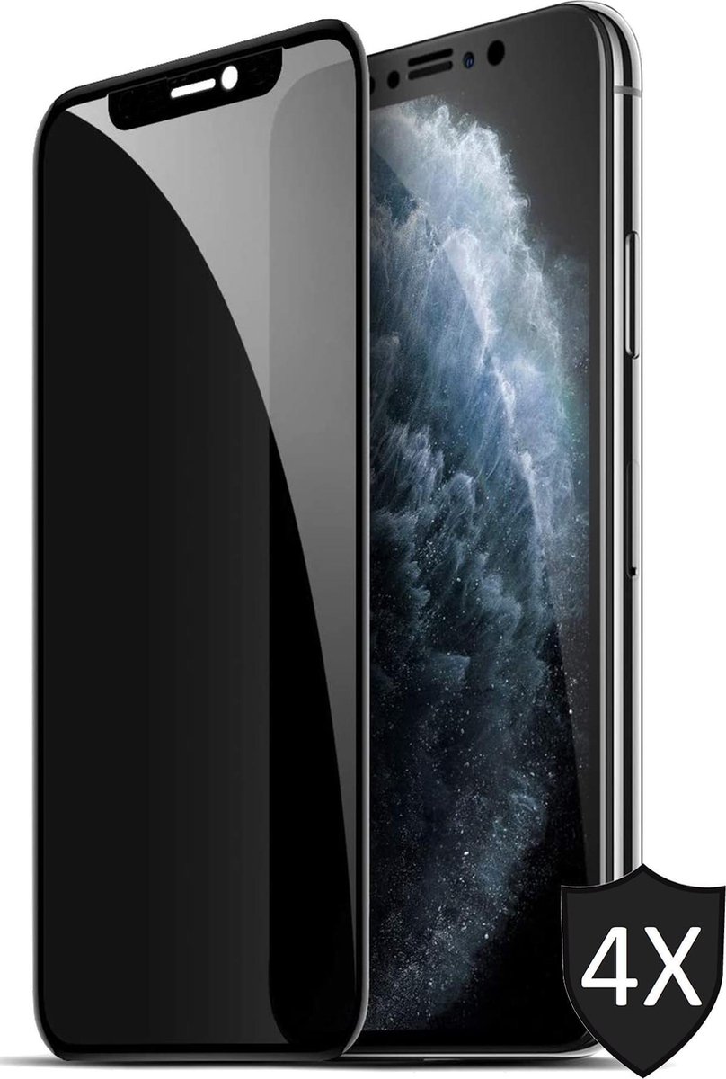 Privacy Screenprotector geschikt voor iPhone 11 / XR - 4x FullGuard Screen Protector