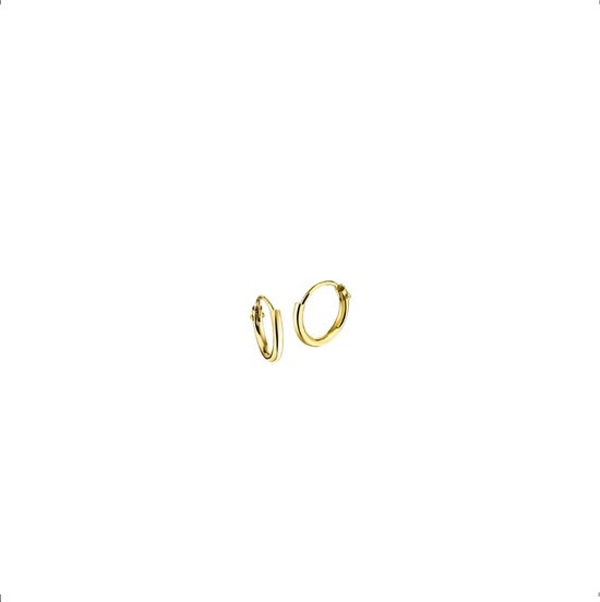 Boucles d'oreilles Yo&No® Or jaune - 9 mm - 1,3 mm - Boucles d'oreilles Femme - Homme - Tube Rond - poli - Or 0.21gr - Or Massief - 14 Carats - Or 585