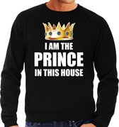 Koningsdag sweater Im the prince in this house zwart voor heren 2XL