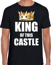 Koningsdag t-shirt King of this castle party zwart voor heren 2XL