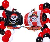 Piraten Ballonnen Set - Piratenschip Ballon - Kinderfeestje Versiering - Party Accessoires - Themafeest Folieballon - Verjaardag Decoratie - Feestartikelen Kinderen - Cadeau - Foli