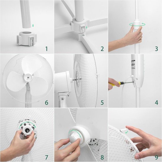Daisy 33JTP - Statiefventilator - Wit