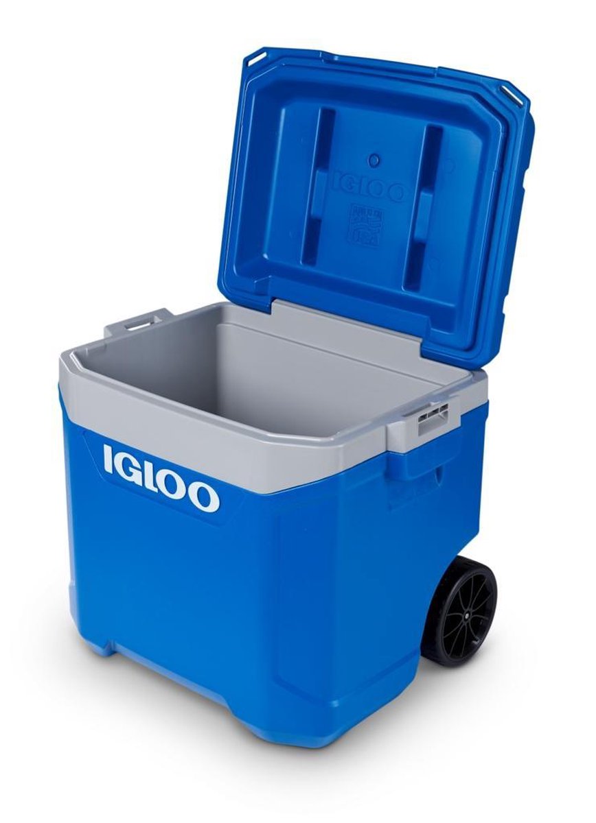 IGLOO IP42 Glacière à Roulettes 42 L Bleu - Isolation Puissante, Poignée Télescopique, Idéale Camping & Pique-Nique